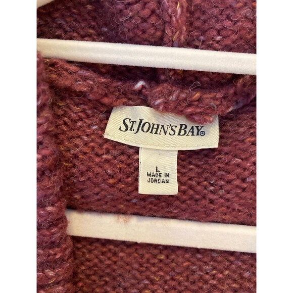 St. John’s Bay Cable  Knit Sweater Dress Burgundy Flecked Size Large NEW Cute! - Picture 7 of 12